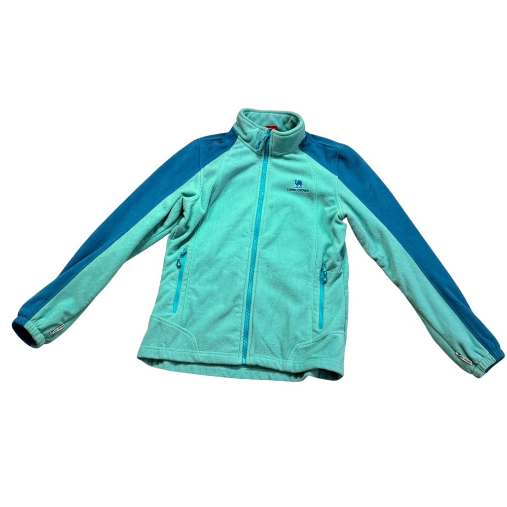 CAMEL CROWN Women's Fleece Jacket Teal Blue‎ Full Zip Windbreaker Medium
